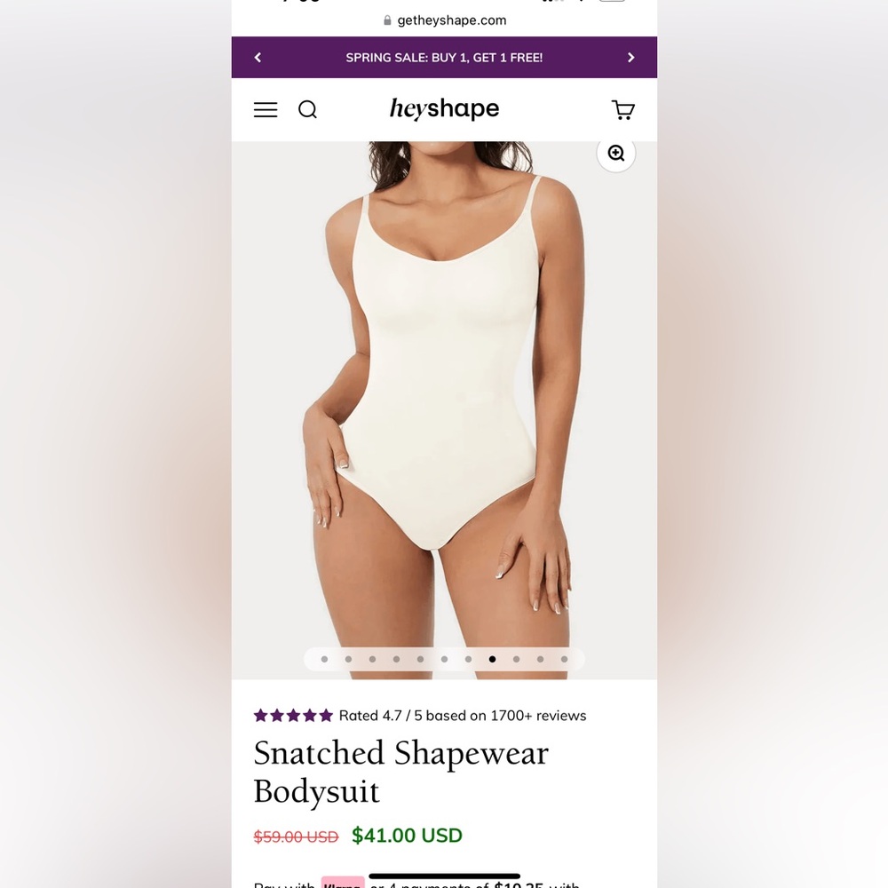 Brand new in packaging HeyShape snatched shapewear bodysuit.